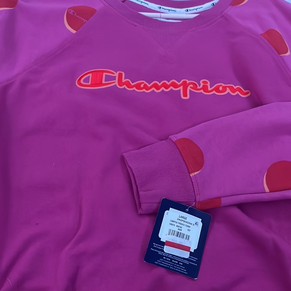 Champion Sweatshirt w/ Polkadot Sleeves
